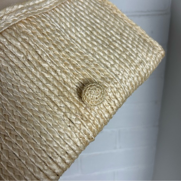 Vintage Straw Woven Floral Small Handbag - Picture 11 of 11